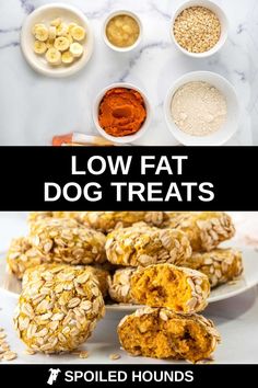 Homemade low fat dog treats are a healthy snack for your furry friend. Get the easy recipe and find out how to make the best low fat dog treats with oat flour, oats, applesauce, banana, and pumpkin puree. These DIY treats are sure to please your pup while keeping their waistline in check. Perfect for dogs with dietary restrictions or those who need to lose a few pounds. Try making these tasty treats today! Homemade Dog Treats For Senior Dogs, Pancreatic Dog Treats, Low Fat Dog Treats Homemade, Dog Treats With Oat Flour, Pumpkin Puree Dog Treats, Soft Dog Treats Homemade, Applesauce Dog Treats, Low Fat Dog Treats, Pet Recipes