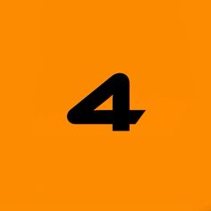 the number four is black on an orange background