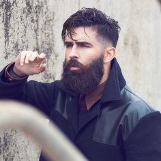 Chris John Millington - full thick dark beard big mustache beards bearded man men mens style model male fashion winter cold clothing jacket coat grooming hair haircut barber handsome #beardsforever Chris John Millington, Big Beard, Best Beard Styles