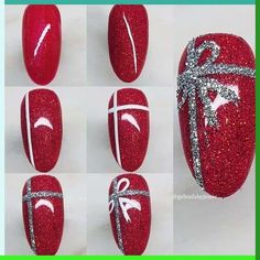 nail designs classy fancy Christmas Nails Diy, Christmas Gel Nails, Christmas Nail Art Designs, Winter Nail Art, Xmas Nails, Accent Nails, Christmas Nail Art