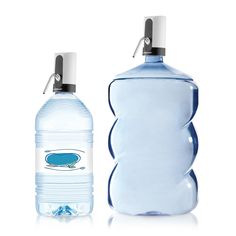 two bottled water bottles next to each other