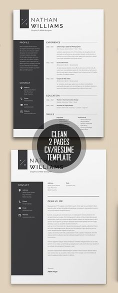 two professional resume templates, one in black and the other in white with grey accents