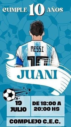 a poster for a soccer match with the name juan