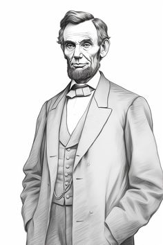 A portrait of US President Abraham Lincoln, standing and giving a slight smile.