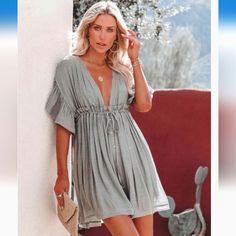 Button Down Ruffle Dress Sage Dust Nwt Tweed Overall Dress, Beachy Fits, Red Tulle Dress, Safety Shorts, Vici Dress, Sheer Mini Dress, Dress Sage, Mini Skirt Dress, Fashion Ideas For Women