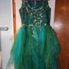 I Purchased This Used On Poshmark, Wore It Once To A Renaissance Fair, And Am Reposhing. Chotronette Bespoke Sequined Dress With Irregular Tulle Skirt. Hidden Back Zip, Button Neck Closure . Please Check Measurements Carefully, I Would Compare This To A Size 16. Length 47" Waist 17" Chest20" Chotronette Dresses, Sequined Dress, Sequin Dress, Tulle Skirt, Size 16, Bespoke, Colorful Dresses, Womens Dresses, Skirt