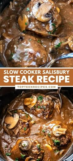 slow cooker salisbury steak recipe with mushrooms and gravy