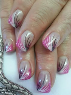 Free Hand Art Nails, Nail Tip Designs, Purple Nail Art, French Pink, Gel Nail Art Designs, Purple Nail Designs, Nail Designs Valentines