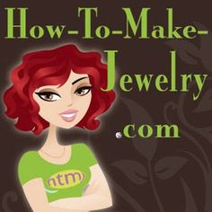 a woman with red hair and green shirt is standing in front of the words how to make jewelry com