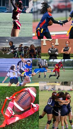 collage of images showing different sports teams