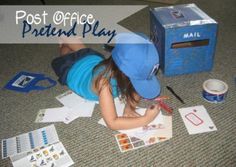 post office pretend play ideas for kids Post Office Pretend Play, Pretend Play Post Office, Pretend Play Ideas, Play Ideas For Kids, Pretend Play Printables, Activities For One Year Olds, Play Printables, Drama Education