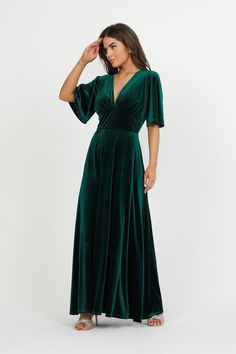 Evening Gown Velvet, Dark Green Velvet Dress, Dress Low Back, Dark Green Dress, Maxi Dress Wedding Guest, Green Velvet Dress, Dress Wedding Guest, Maxi Dress Wedding, Line Dress