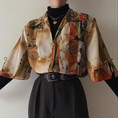 Fall Fashion Board, Oversized Short Sleeve Shirt Outfit, Blouse Under Blazer, Colorful Alt Fashion, Solar Punk Fashion, Feminine Man, Wizard Fashion, Mode Shoes, 일본 패션