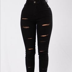 Fashion Nova Black Distressed Jeans Size 5 Nwt High Rise Distressed Black Pants, High Waist Ripped Black Pants, Black Ripped Edgy Pants, Edgy Black Ripped Pants, Trendy Black Ripped Pants, Black Fitted Ripped Bottoms, Fitted Black Ripped Bottoms, High Rise Ripped Black Pants, Black High Rise Ripped Pants