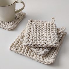 Jill Square Crochet Cotton Coaster Diy Coastal Decor, Knit Coaster, Square Crochet, A Cup Of Tea, Cream Style, Crochet Coasters, Key Details, White Crochet, Cup Of Tea