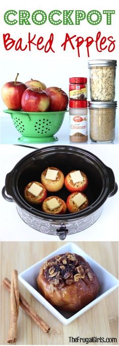 the crockpot baked apples are ready to be eaten