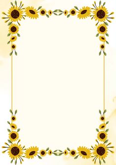 a sunflower frame with watercolor paint on the bottom and yellow flowers in the middle