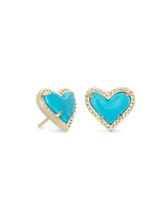 Old Jewelry Box, Gold Heart Stud Earrings, Gold Heart Studs, Matter Of Time, Gold Jewelry Sets, Heart Stud Earrings, Yellow Gold Jewelry, Old Jewelry, Kendra Scott Jewelry