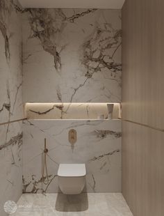 a white toilet sitting inside of a bathroom next to a wall mounted shower faucet