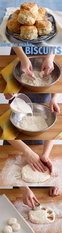 the process for making biscuits is shown here