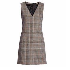 Fsize Info If Ordering Theory For The First Time, Order One Size Up. If Between Sizes, Order One Size Up. Get The Fit You Want. Book An Appointment With Our Onsite Experts Or Stop By Your Nearest Store. Learn More About Alterations. Details & Care Classic Autumn Plaid (Maybe Too Pretty And Polished To Restrict To One Season) Defines This Fitted Minidress Tailored From A Wool-Blend Stretch Suiting. 339" Length (Size 12) Hidden Back-Zip Closure V-Neck Sleeveless Lined 97% Virgin Wool, 2% Elastane, Plaid V-neck Dress For Work, Elegant Plaid V-neck Dress, Chic Plaid A-line Dress, Plaid Dresses For Work, Chic Plaid V-neck Dress, V-neck Tweed Dress For Work, Brown V-neck Mini Dress For Work, Pretty And Polished, Lace Back Dresses