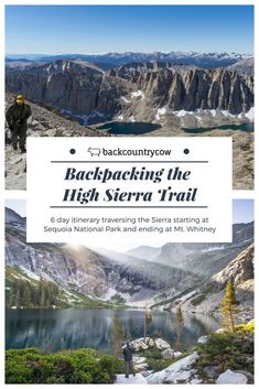 backpacking the high sierra trail with text overlay reading backbacking the high sierra trail