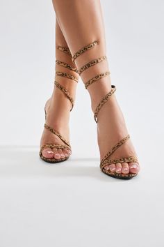 Available In Tan And Hot Pink. Wrap Up Heeled Sandals Leopard Print Round Toe Block Heel Ultra High Heel Disclaimer: Print Placement Will Vary. Imported | Feeling Wild Wrap Up Heel Shoes in Tan size 8 by Fashion Nova Wrap Up Heels, Heels Gold, Pink Wrap, Service Women, Print Placement, Gold Fashion, Heeled Sandals, Heel Shoes, High Heel