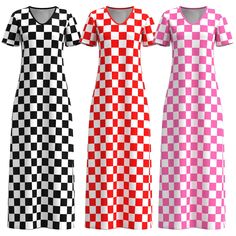 "Checker Box Check Geometric Pattern Design Black Red Pink White Short Sleeve Modest Long Maxi Dress Look pretty and modest in this beautiful long maxi dress featuring all-over colorful printed design that you can wear in style for any occasion. + Can't find what you are looking for? + Need this product in other design, pattern, or color? + Want to add name or some text on this product? >> Contact me and I'll do my best to help you. == ABOUT THIS ITEM == + Round neckline. + Available in short sl Casual Red Printed Maxi Dress, Multicolor Graphic Print Maxi Dress, Multicolor Maxi Dress With Graphic Print, Casual Multicolor Graphic Print Maxi Dress, Casual Fitted Patterned Maxi Dress, Fitted Graphic Print Casual Maxi Dress, Casual Fitted Maxi Dress With Graphic Print, Casual Printed Floor-length Maxi Dress, Casual Red Long Maxi Dress