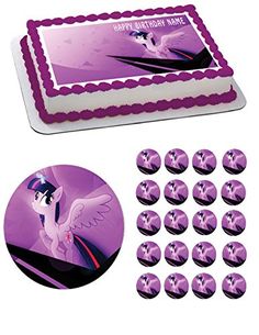 an image of a birthday cake with purple frosting