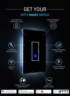 the smart light switch is shown with instructions on how to get your home's battery