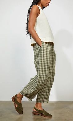 Plümo X Graham St - Plümo Ltd Pants Linen, Balloon Pants, Printed Pants, Modern Fashion, Linen Pants, Aesthetic Clothes, Everyday Fashion, Gingham, Winter Outfits