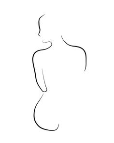 a black and white drawing of a woman's back