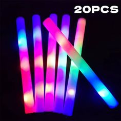 glow sticks are shown in the dark