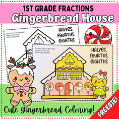 a gingerbread house cutout with the words gingerbread and an image of a gingerbread