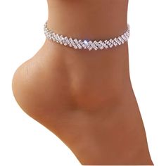 Fiery Alternating Rhinestones Glimmer On This Dazzling Silver Anklet That's Sure To Make A Statement. Elegant Silver Anklets With Bling, Elegant Silver Bling Anklets, Crystal Anklets For Parties, Elegant Crystal Anklets With Adjustable Fit, Adjustable Crystal Anklets In Elegant Style, Elegant Bling Anklets For Party, Elegant Party Anklets With Bling, Elegant Cubic Zirconia Anklets, Elegant Rhinestone Anklets For Party