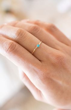 Dainty Turquoise Ring in Gold Handmade Gold Filled Stacking - Etsy Ring Birthstone, Back Jewelry, Dried Floral, Handmade Gold, Dainty Ring, Stacking Ring, Salt Lake City, Birthstone Jewelry, Turquoise Stone