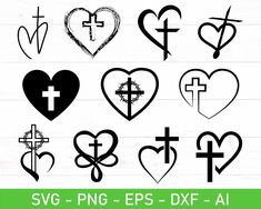 heart and cross svg files for valentine's day or any other holiday occasion