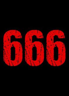 the word 666 written in red on a black background