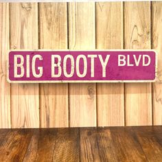 Personalized Vintage-Style Big Booty BLVD Color Street Sign with weathered appearance - Single Sided. You might also be interest in this! https://www.etsy.com/listing/1273257499/big-booty-parking-only-personalized?click_key=7c69a3dde41076ba30778587428089d2c3d2003e%3A1273257499&click_sum=05f6f560&ref=shop_home_active_1&frs=1 Please Note: This sign has a marked and scratched appearance as part of the design.  These super affordable vintage-style, weathered-look street signs. Light weight and durab Street Sign Decor Ideas, Street Signs Room Decor, Street Sign Decor, Maximalism Decor, Custom Metal Signs, Room Signs, Street Signs, Custom Metal, Color Street