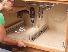 AW Extra 1/17/13 - 3 Kitchen Storage Projects - Popular Woodworking Magazine Sink Cabinet Ideas, Kitchen Sink Cabinet Ideas, Wooden Kitchen Sink, Diy Wooden Kitchen, Cherry House, House Pantry, Kitchen Sink Storage, Storage Trays