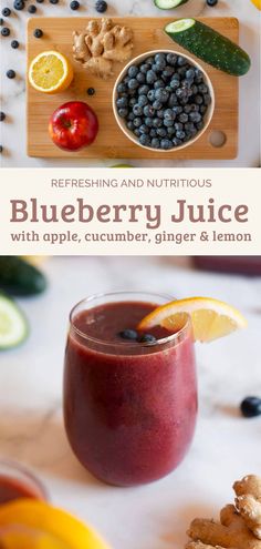 Blueberry Juice Recipe, Blueberry Juice Benefits, Fresh Juice Recipes, Healthy Juicer Recipes, Healthy Juice Drinks, Juicy Juice, Blueberry Juice, Vegan Drinks, Organic Blueberries