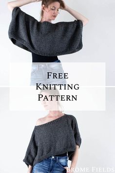 Beginner Poncho Knitting Pattern Sweater Poncho Pattern, Knitted Tunic Pattern, Free Knitted Poncho Patterns, Bulky Yarn Knitting Patterns Free, Knitted Wraps Free Patterns, Top Down Knitting Patterns Free, Knit Poncho Free Pattern, Knit Shrug Pattern, Poncho Knitting Patterns Free