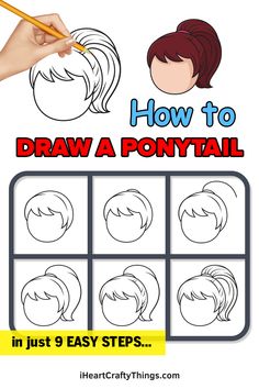 how to draw a pony tail in just 9 easy steps for kids and beginners