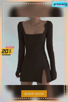 Black Knitted Ribbed Midi Dresses for Women V Neck Elegant Korean Clothes Long Sleeve Ruffles Bodycon Dresses Autumn Square Neck Stretch Bodycon Dress For Fall, Brown Mini Length Bodycon Dress For Winter, Winter Brown Mini Length Bodycon Dress, Winter Bodycon Dress With Square Neck, Winter Stretch Bodycon Dress With Square Neck, Winter Square Neck Bodycon Dress, Winter Stretch Dresses With Square Neck, Fall Mini Dress With Square Neck, Ribbed Square Neck Dresses For Winter