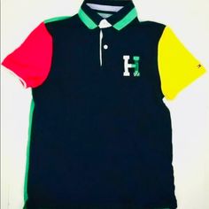 Tommy Hilfiger Fitted Blue Color Block Shirt, Tommy Hilfiger Green Cotton Tops, Tommy Hilfiger Yellow Cotton Tops, Yellow Cotton Tommy Hilfiger Top, Yellow Tommy Hilfiger Cotton Top, Mens Red Shorts, Tommy Hilfiger Polo Shirt, Mens Polo T Shirts, Tommy Hilfiger Long Sleeve