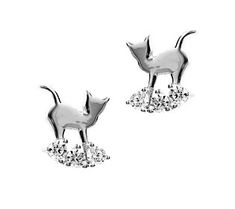 Meow! Done in an adorable design, these cat stud earrings are cute creations. Cute Cat Design Earrings For Party, Cute Silver Cat Design Earrings, Elegant Silver Cat Design Earrings, Cat Stud Earrings, Cat Earrings Studs, Dog Home, Sterling Silver Cat, Glitter Girl, Silver Cat