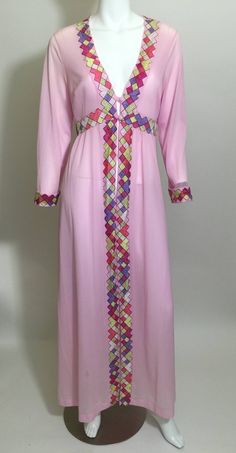 Vintage Pucci Formfit Rogers Caftan & Maxi dress 1960s Fitted Silk Kaftan For Spring, Fitted Long Pink Kaftan, Fitted Pink Kaftan, Elegant Fitted Multicolor Kaftan, Pink Fitted Bohemian Kaftan, Fitted Pink Bohemian Kaftan, Fitted Pink Kaftan For Party, Vintage Pucci, Thrifted Clothing