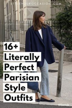 Searching for chic Paris outfits or Parisian style ideas? You’ll love these stunning and stylish outfits for spring, summer, fall, and winter with the perfect French aesthetic. (French style) Spring Parisian Style, Parisian Style Outfit, French Style Clothing, Paris Outfit Ideas, Parisian Outfit, Parisian Outfits, French Wardrobe