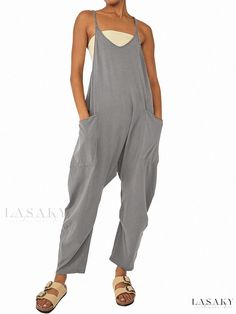 Lasaky - Luxurious Seamless Bodysuit with Adjustable Straps Womens Jumpsuits Casual, Zipper Jumpsuit, Halter Neck Jumpsuit, Jumpsuit Casual, Solid Jumpsuit, Pocket Jumpsuit, Solid Color Jumpsuits, Loose Jumpsuit, Fitted Jumpsuit