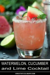 the firecracker cocktail with watermelon, cucumber and lime